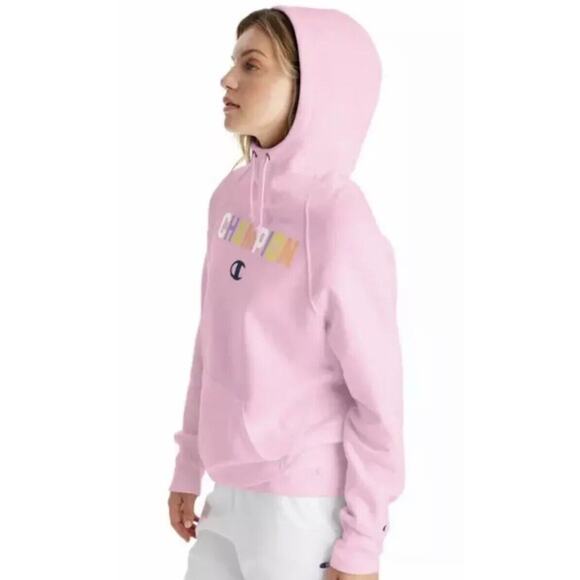 Champion Pop Color Logo Powerblend Hoodie Sweater Athletics Women's Small - Picture 4 of 11